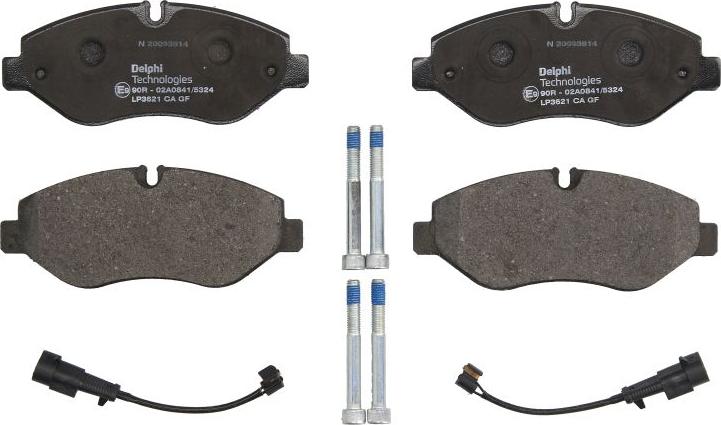 Delphi LP3621 - Kit de plaquettes de frein, frein à disque www.easy1motors.fr
