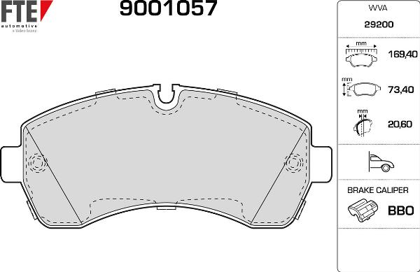 FTE 9001057 - Kit de plaquettes de frein, frein à disque www.easy1motors.fr