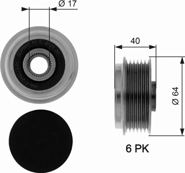 GATES OAP7037 - Poulie, alternateur www.easy1motors.fr