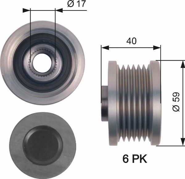 GATES OAP7144 - Poulie, alternateur www.easy1motors.fr