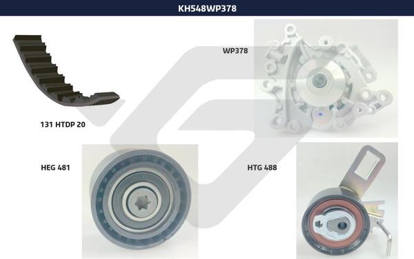 Hutchinson KH 548WP378 - Pompe à eau + kit de courroie de distribution www.easy1motors.fr