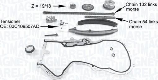 Magneti Marelli 341500001220 - Kit de distribution par chaîne www.easy1motors.fr