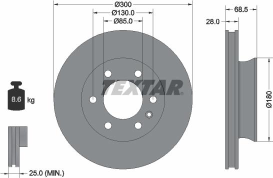 Textar 92301203 - Disque de frein www.easy1motors.fr