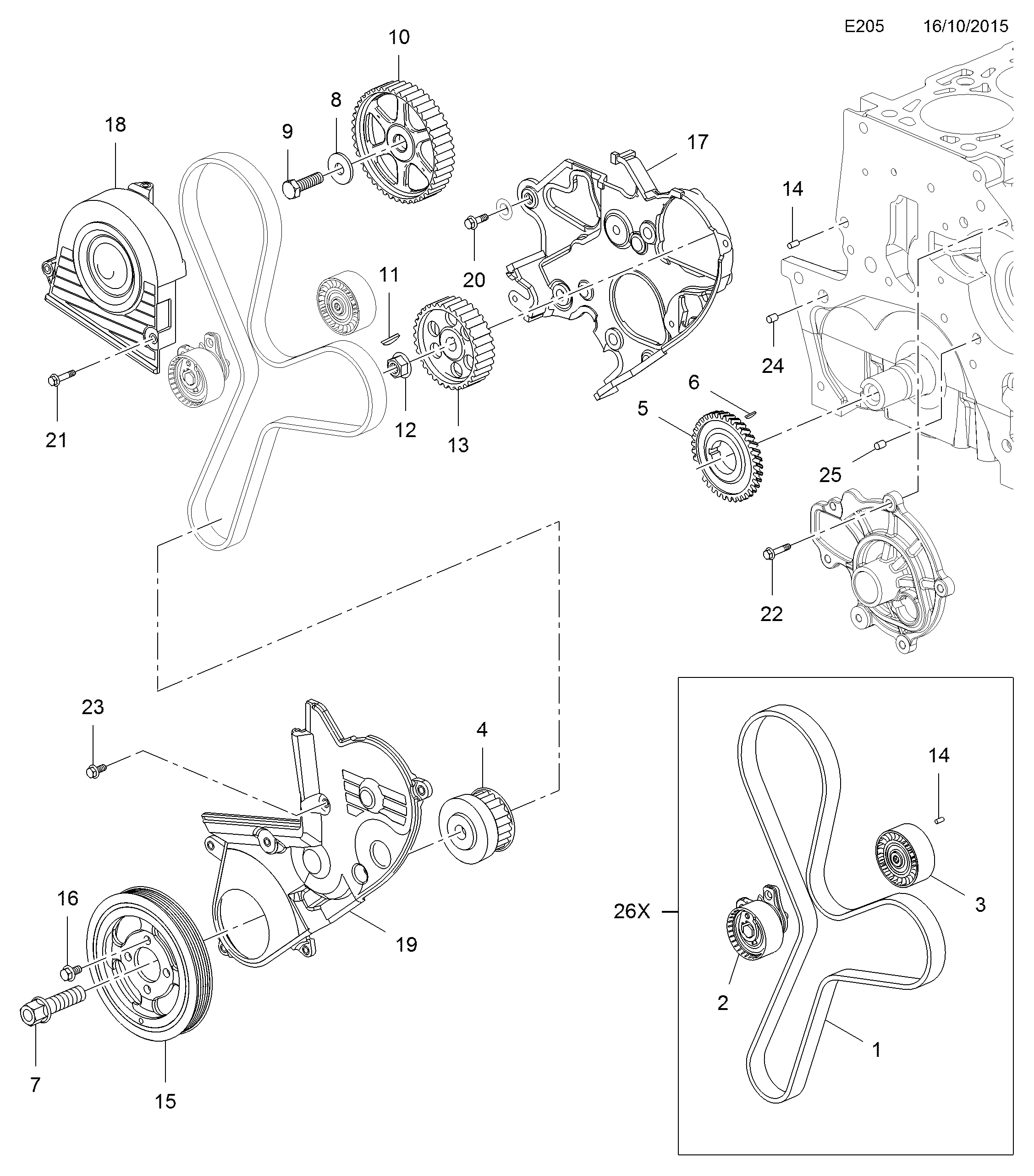 PSA 4805335 - BELT, ASSY., TIMING www.easy1motors.fr